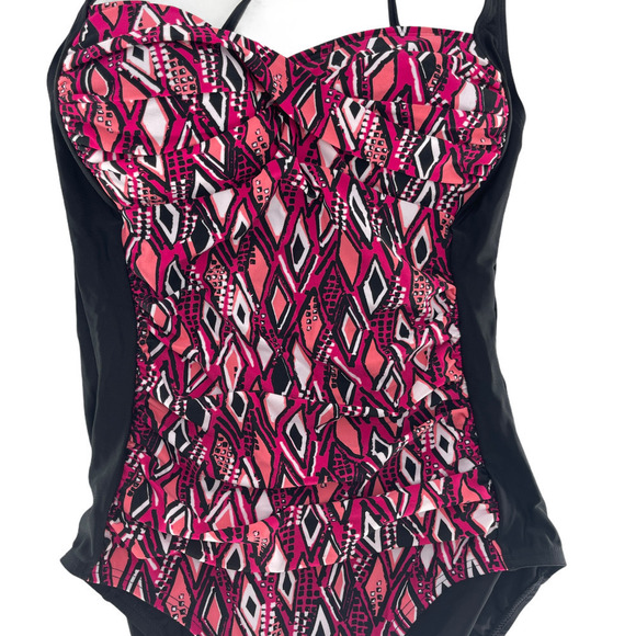Emerald Bay Printed One Piece Swimsuit Size 8 - Picture 2 of 4
